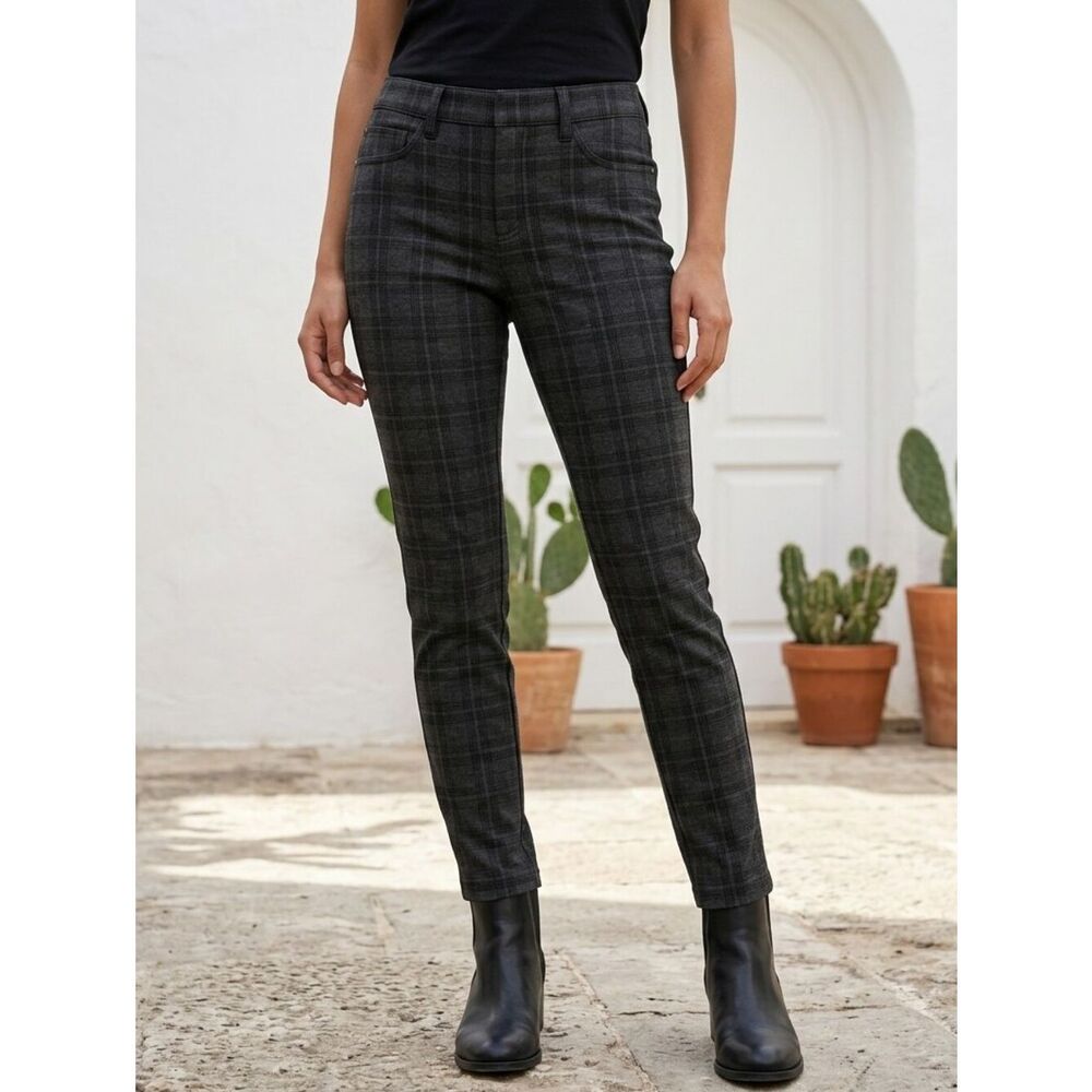 Liverpool Madonna Skinny Petite Plaid Cropped Dress Pants Women’s 8/29 High Rise